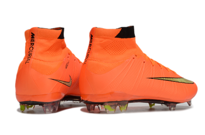 Men's Nike Mercurial Superfly 4 CR7 FG Firm Ground High-Tops Football Boots - Orange/Yellow/Black