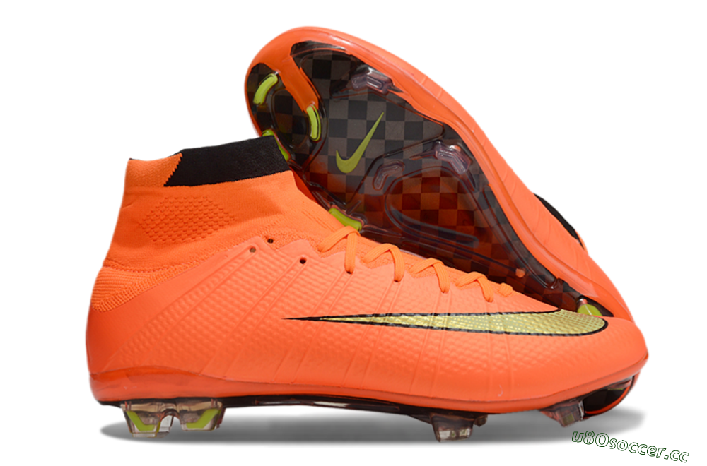 Men's Nike Mercurial Superfly 4 CR7 FG Firm Ground High-Tops Football Boots - Orange/Yellow/Black 2