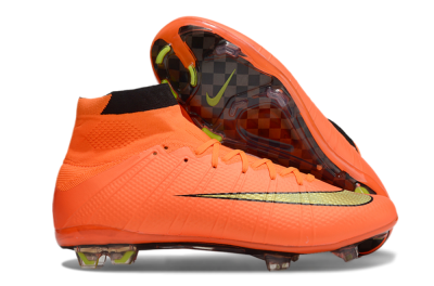Men's Nike Mercurial Superfly 4 CR7 FG Firm Ground High-Tops Football Boots - Orange/Yellow/Black