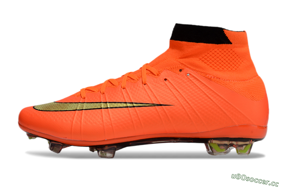 Men's Nike Mercurial Superfly 4 CR7 FG Firm Ground High-Tops Football Boots - Orange/Yellow/Black 0
