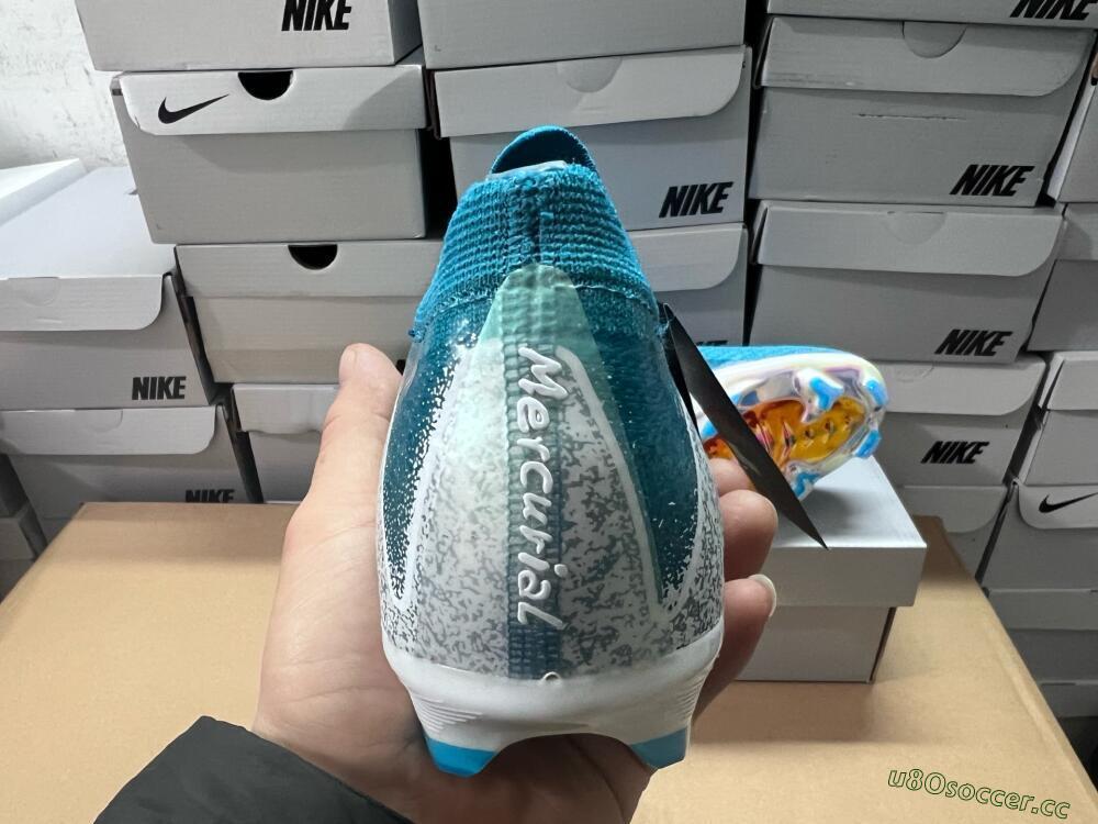 Unisex Nike Air Zoom Mercurial Vapor 16 Elite FG Firm Ground Low-Tops Football Boots - Blue/White/Gold