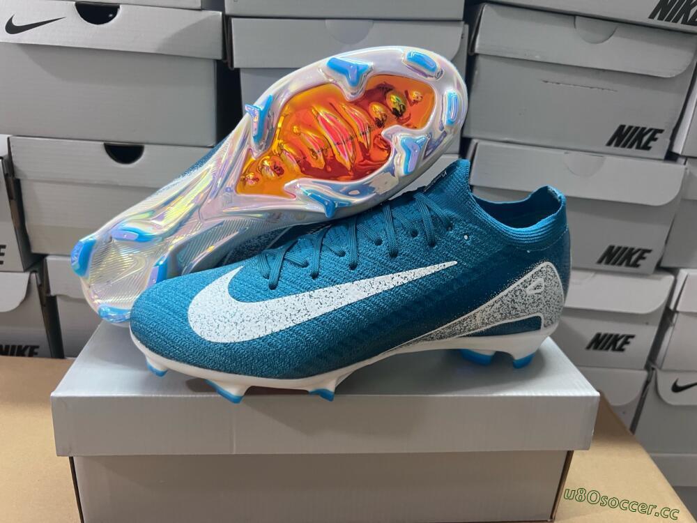 Unisex Nike Air Zoom Mercurial Vapor 16 Elite FG Firm Ground Low-Tops Football Boots - Blue/White/Gold