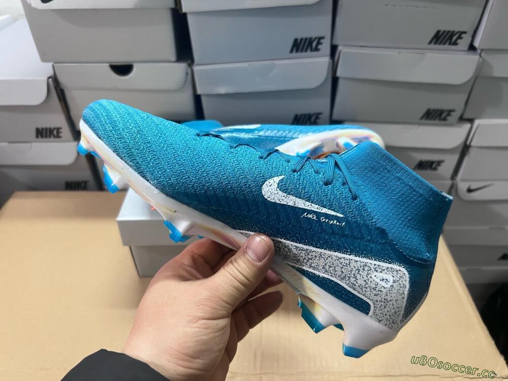 Unisex Nike Air Zoom Mercurial Superfly 10 Elite FG Firm Ground High-Tops Football Boots - Blue/White/Gold