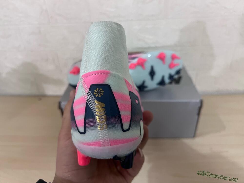Unisex Nike Air Zoom Mercurial Superfly 10 Elite AG Artificial Grass High-Tops Football Boots - Jade/Gold/Pink