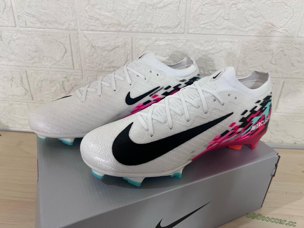 Unisex Nike Air Zoom Mercurial Vapor 16 Elite FG Firm Ground Low-Tops Football Boots - White/Black/Red