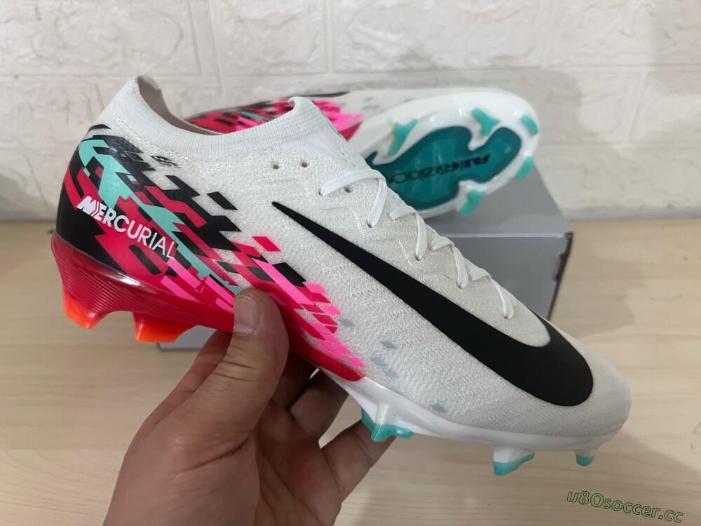 Unisex Nike Air Zoom Mercurial Vapor 16 Elite FG Firm Ground Low-Tops Football Boots - White/Black/Red