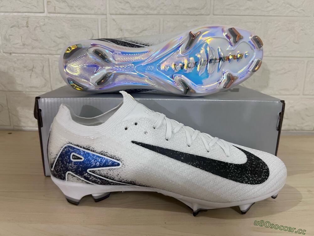 Men's Nike Air Zoom Mercurial Vapor 16 Elite FG Firm Ground Low-Tops Football Boots - White/Black/Blue/Gold
