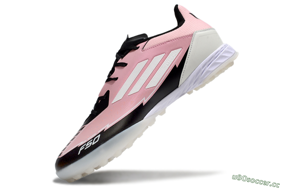 Men's Adidas F50 Pro TF Artificial Turf Low-Tops Football Shoes - Pink/Black/White 5