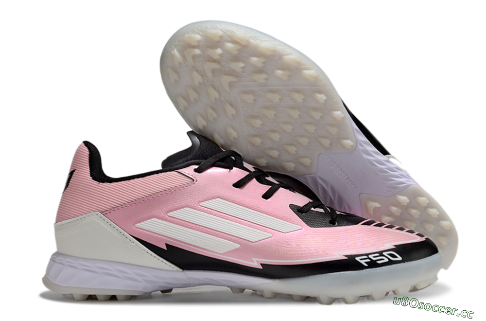 Men's Adidas F50 Pro TF Artificial Turf Low-Tops Football Shoes - Pink/Black/White 2