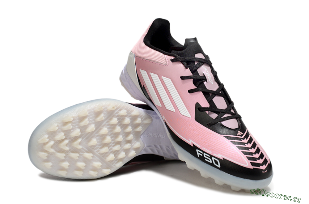 Men's Adidas F50 Pro TF Artificial Turf Low-Tops Football Shoes - Pink/Black/White 3