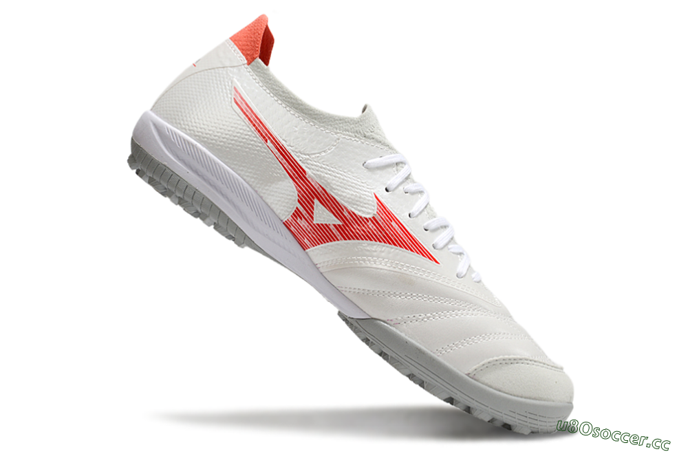 Men's Mizuno Morelia Neo Sala TF Artificial Turf Low-Tops Football Shoes - Grey/Red/White 4