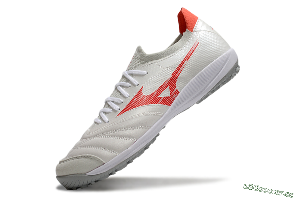 Men's Mizuno Morelia Neo Sala TF Artificial Turf Low-Tops Football Shoes - Grey/Red/White 5