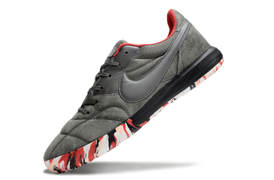 Unisex Nike Premier 2 Sala IC Indoor & Futsal Low-Tops Football Shoes - Grey/Black/Red