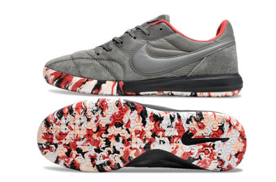 Unisex Nike Premier 2 Sala IC Indoor & Futsal Low-Tops Football Shoes - Grey/Black/Red