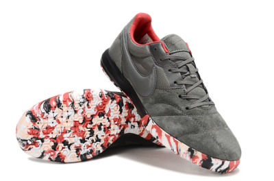Unisex Nike Premier 2 Sala IC Indoor & Futsal Low-Tops Football Shoes - Grey/Black/Red