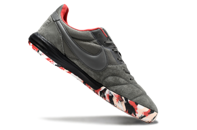 Unisex Nike Premier 2 Sala IC Indoor & Futsal Low-Tops Football Shoes - Grey/Black/Red