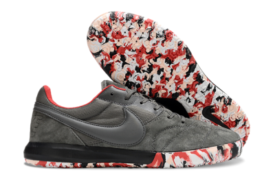 Unisex Nike Premier 2 Sala IC Indoor & Futsal Low-Tops Football Shoes - Grey/Black/Red