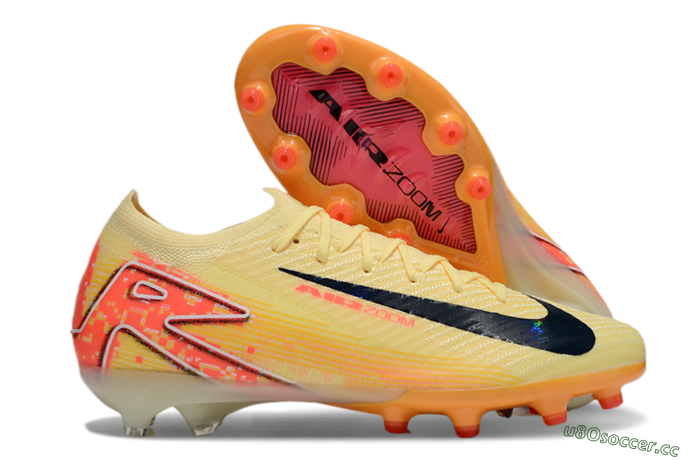 Men's Nike Air Zoom Mercurial Vapor 16 Elite AG Artificial Grass Low-Tops Football Boots - Yellow/Black/Red 2