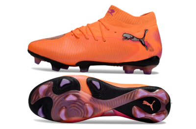Men's Puma Future 8 Ultimate FG Firm Ground Low-Tops Football Boots - Orange/Purple/Grey