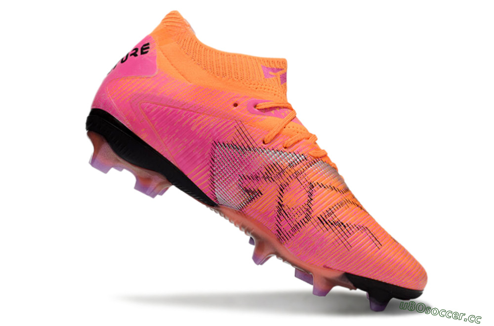 Men's Puma Future 8 Ultimate FG Firm Ground Low-Tops Football Boots - Orange/Purple/Grey 4