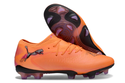 Men's Puma Future 8 Ultimate FG Firm Ground Low-Tops Football Boots - Orange/Purple/Grey