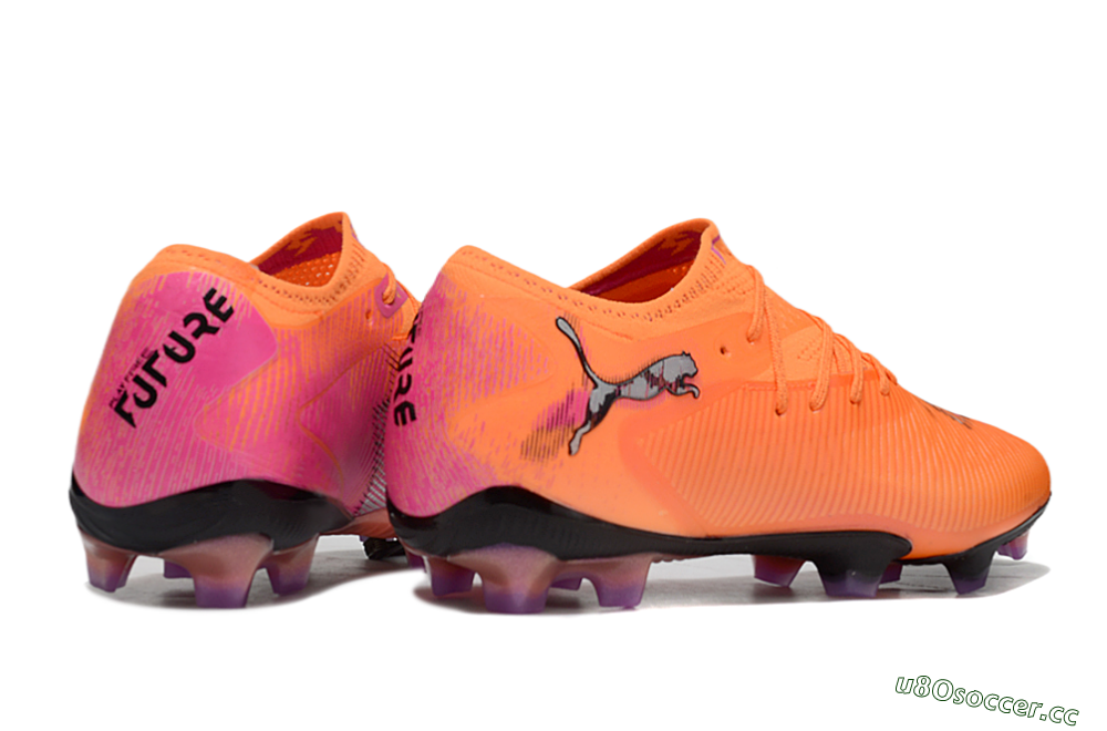 Men's Puma Future 8 Ultimate FG Firm Ground Low-Tops Football Boots - Orange/Purple/Grey 6