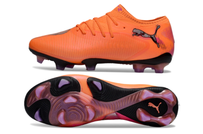 Men's Puma Future 8 Ultimate FG Firm Ground Low-Tops Football Boots - Orange/Purple/Grey