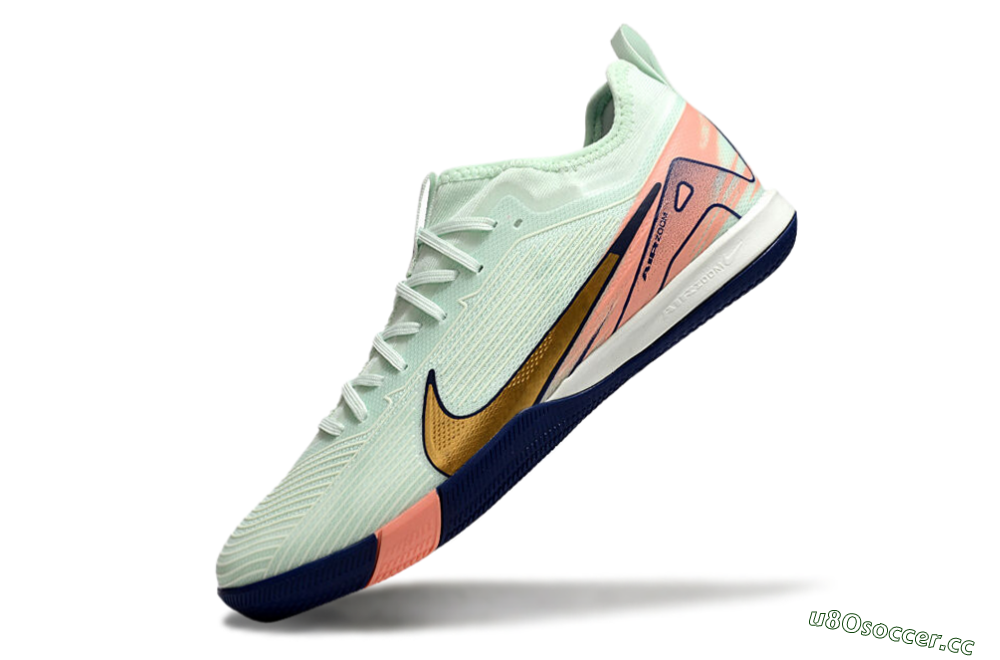 Men's Nike Air Zoom Mercurial Vapor 16 Pro IC Indoor & Futsal Low-Tops Football Shoes - Jade/Gold/Pink 5