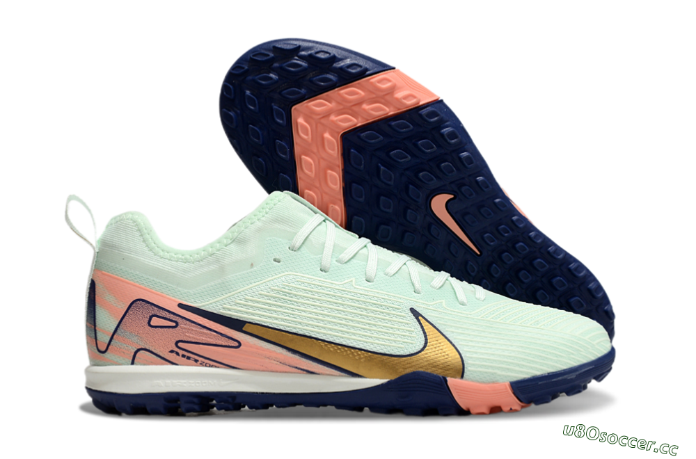 Unisex Nike Air Zoom Mercurial Vapor 16 Pro TF Artificial Turf Low-Tops Football Shoes - Jade/Gold/Pink 2