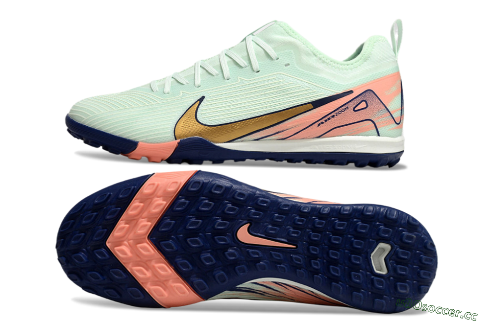 Unisex Nike Air Zoom Mercurial Vapor 16 Pro TF Artificial Turf Low-Tops Football Shoes - Jade/Gold/Pink 1