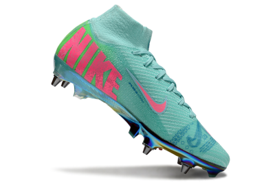 Men's Nike Air Zoom Mercurial Superfly 10 Elite SG Soft Ground High-Tops Football Boots - Jade/Pink/Gold