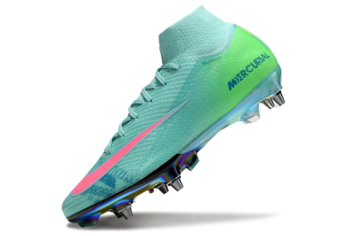 Men's Nike Air Zoom Mercurial Superfly 10 Elite SG Soft Ground High-Tops Football Boots - Jade/Pink/Gold