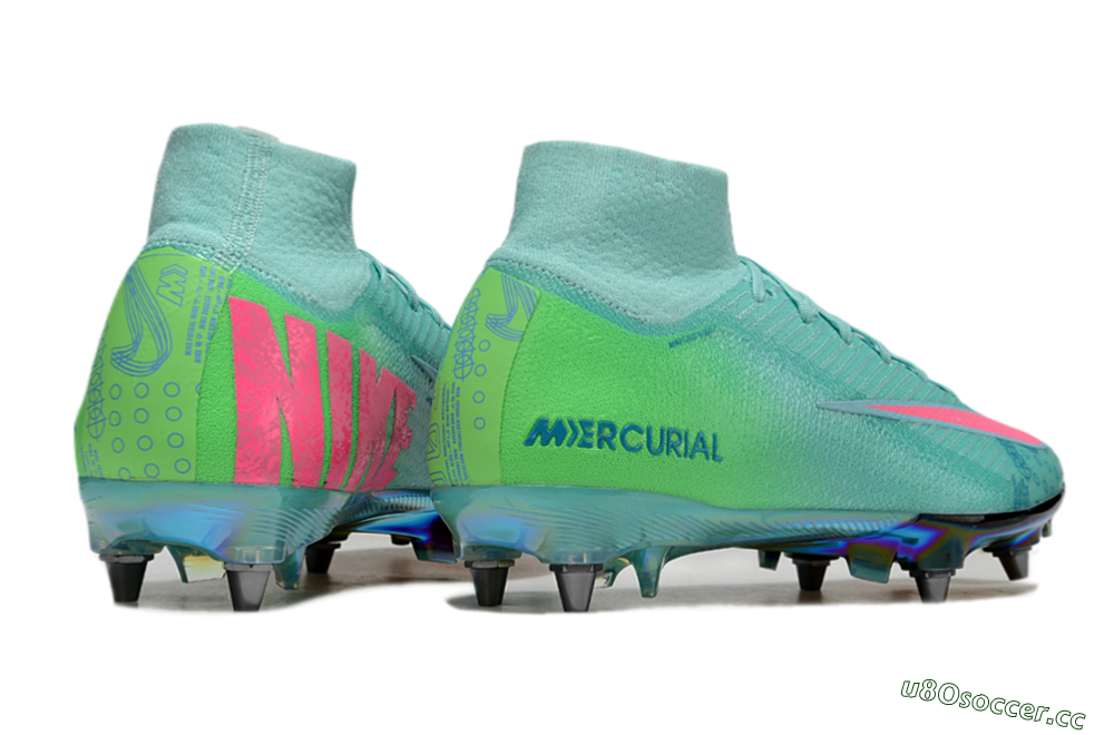 Men's Nike Air Zoom Mercurial Superfly 10 Elite SG Soft Ground High-Tops Football Boots - Jade/Pink/Gold 6