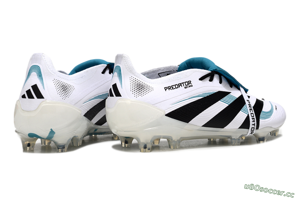 Men's Adidas Predator Elite 25 Foldover Tongue FG Firm Ground Low-Tops Football Boots - White/Blue/Black 6