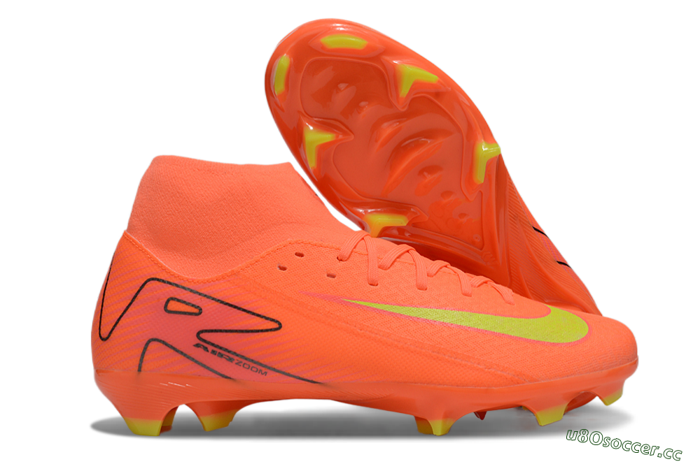 Men's Nike Air Zoom Mercurial Superfly 10 Academy FG Firm Ground High-Tops Football Boots - Red/Yellow/Black 2