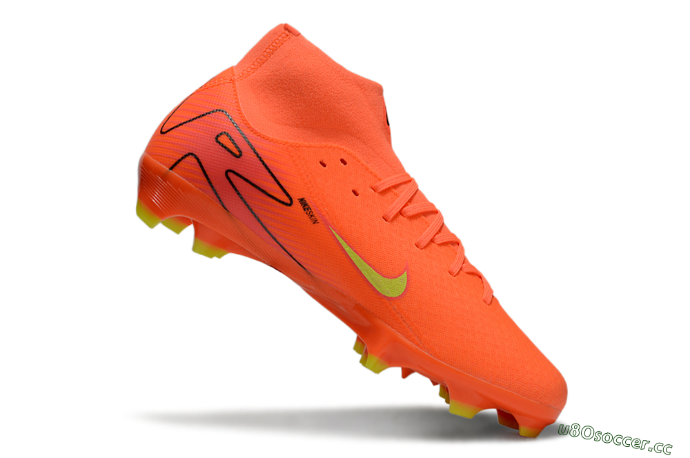 Men's Nike Air Zoom Mercurial Superfly 10 Academy FG Firm Ground High-Tops Football Boots - Red/Yellow/Black 4