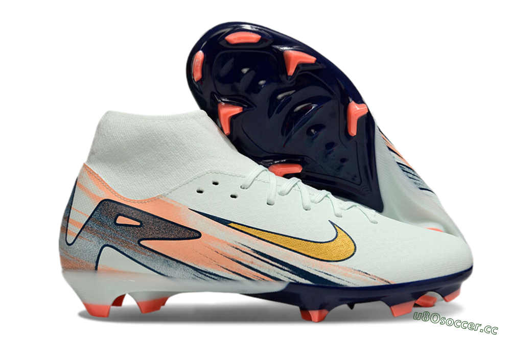 Men's Nike Air Zoom Mercurial Superfly 10 Academy FG Firm Ground High-Tops Football Boots - Jade/Gold/Pink 2