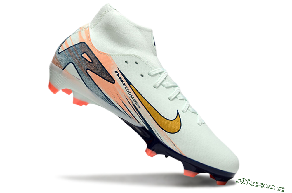 Men's Nike Air Zoom Mercurial Superfly 10 Academy FG Firm Ground High-Tops Football Boots - Jade/Gold/Pink 4