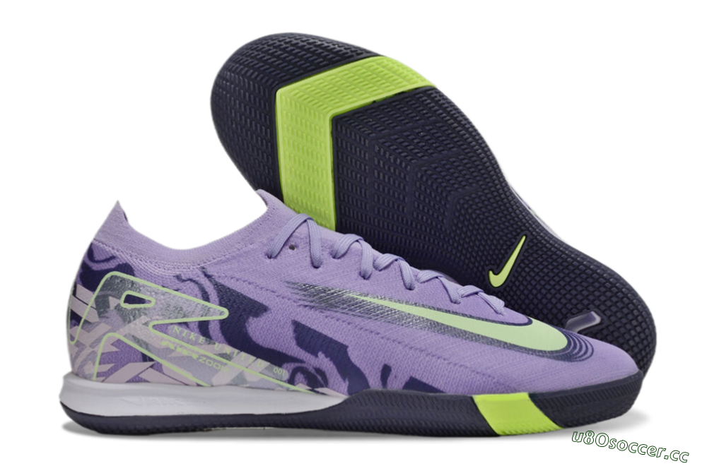 Men's Nike Air Zoom Mercurial Vapor 16 Elite IC Indoor & Futsal Low-Tops Football Shoes - Purple/Yellow/White 2