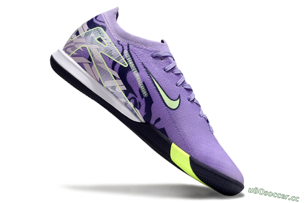 Men's Nike Air Zoom Mercurial Vapor 16 Elite IC Indoor & Futsal Low-Tops Football Shoes - Purple/Yellow/White 4