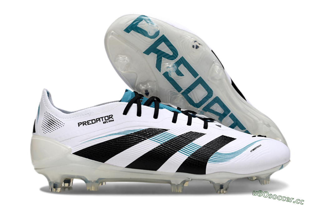 Men's Adidas Predator Elite 25 FG Firm Ground Low-Tops Football Boots - White/Blue/Black 2