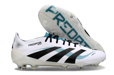 Men's Adidas Predator Elite 25 FG Firm Ground Low-Tops Football Boots - White/Blue/Black