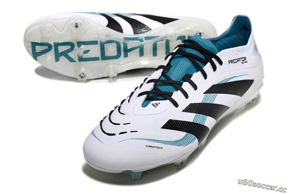 Men's Adidas Predator Elite 25 FG Firm Ground Low-Tops Football Boots - White/Blue/Black 3