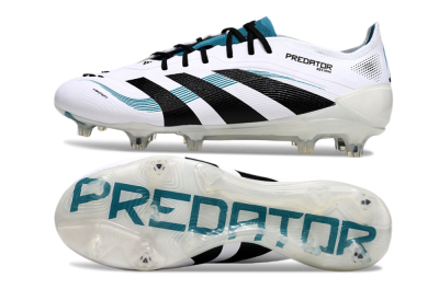 Men's Adidas Predator Elite 25 FG Firm Ground Low-Tops Football Boots - White/Blue/Black