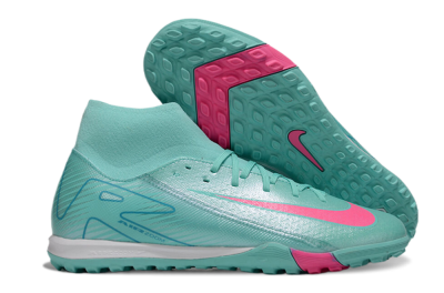 Men's Nike Air Zoom Mercurial Superfly 10 Academy TF Artificial Turf High-Tops Football Shoes - Jade/Pink/White