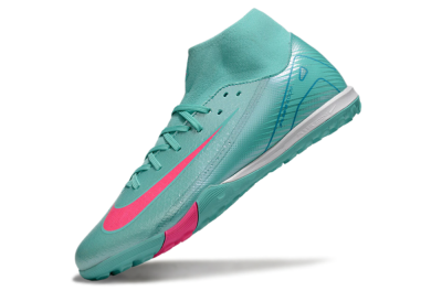 Men's Nike Air Zoom Mercurial Superfly 10 Academy TF Artificial Turf High-Tops Football Shoes - Jade/Pink/White