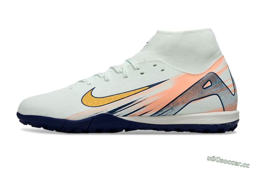 Men's Nike Air Zoom Mercurial Superfly 10 Academy TF Artificial Turf High-Tops Football Shoes - Jade/Gold/Pink 0