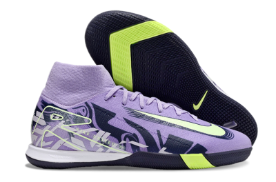 Men's Nike Air Zoom Mercurial Superfly 10 Elite IC Indoor & Futsal High-Tops Football Shoes - Purple/Yellow/White