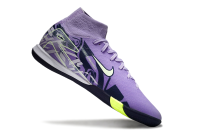 Men's Nike Air Zoom Mercurial Superfly 10 Elite IC Indoor & Futsal High-Tops Football Shoes - Purple/Yellow/White