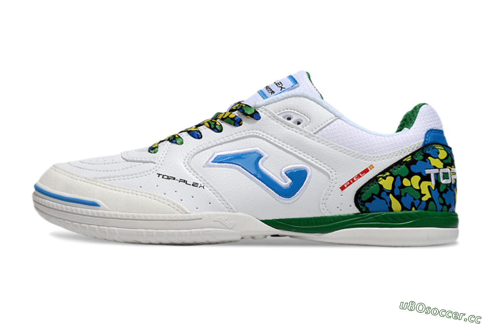 Men's Joma Top Flex IC Indoor & Futsal Low-Tops Football Shoes - White/Blue/Green 0